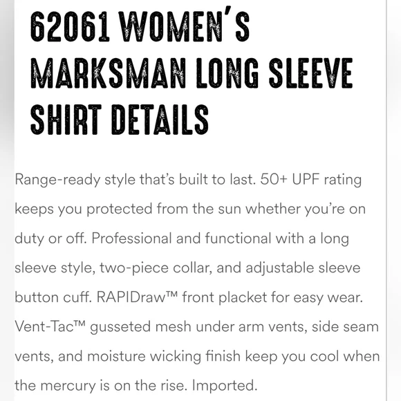 5.11 Tactical "Marksman" Long Sleeve Shirt Ensign Blue | Women's Size S - Picture 11 of 13